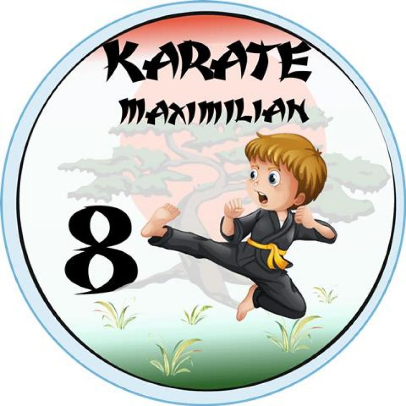 Tortenaufleger Karate Geburtstag Junge Zuckerbild Tortenbild Fondant essbare Bildern